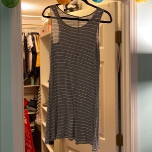 Grey and White Striped Dress